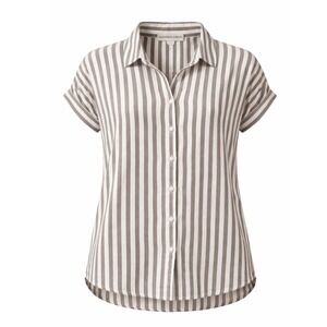 Alexander Jordan Striped Button Down Shirt Womens XL Black White Short Sleeve